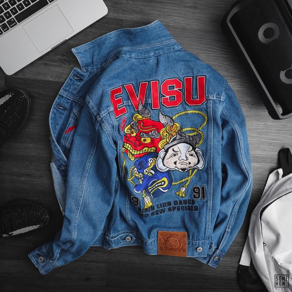 Khoác Jean Xanh Evisu