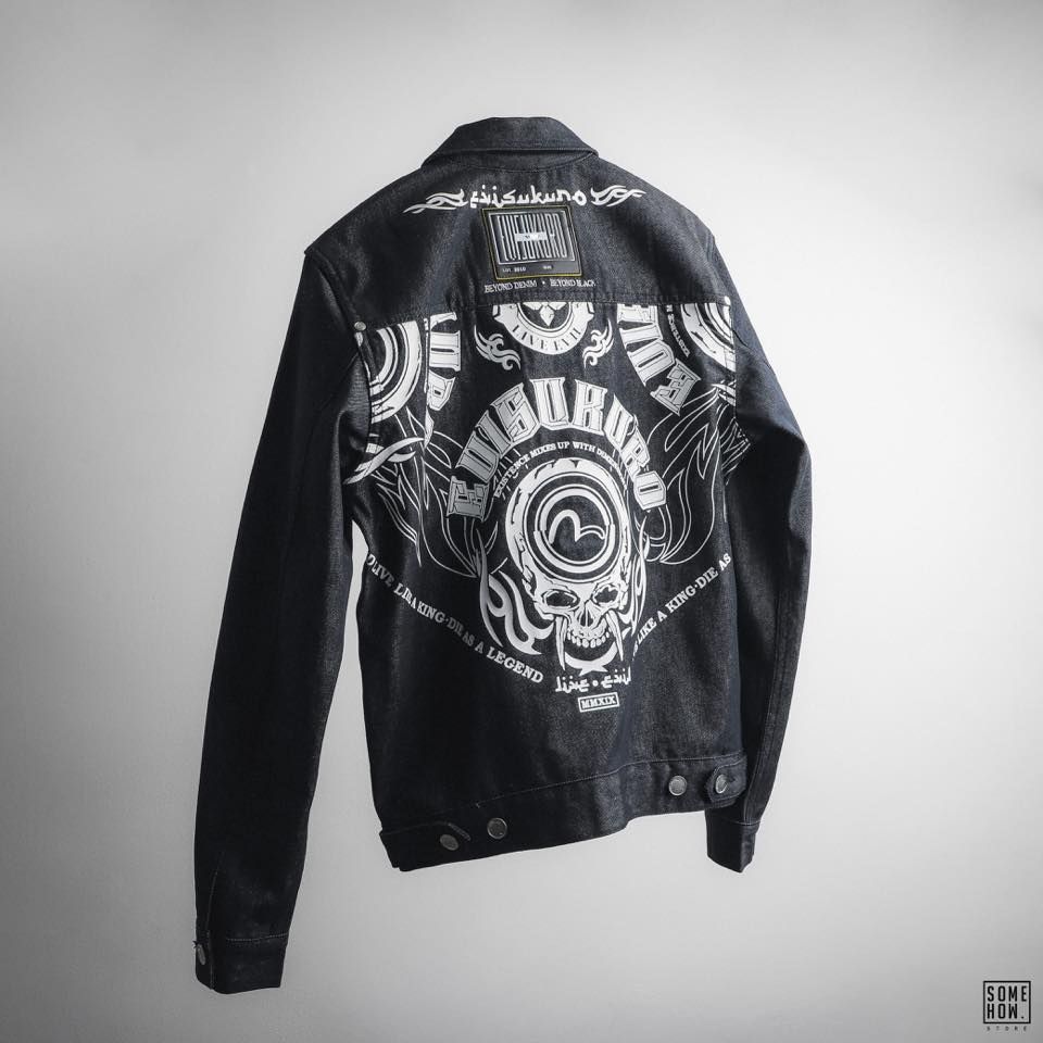 Khoác Jean Evisu Hình Trắng