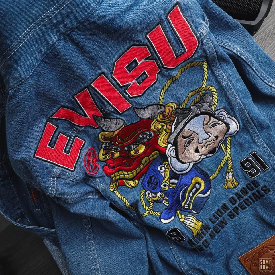 Khoác Jean Xanh Evisu