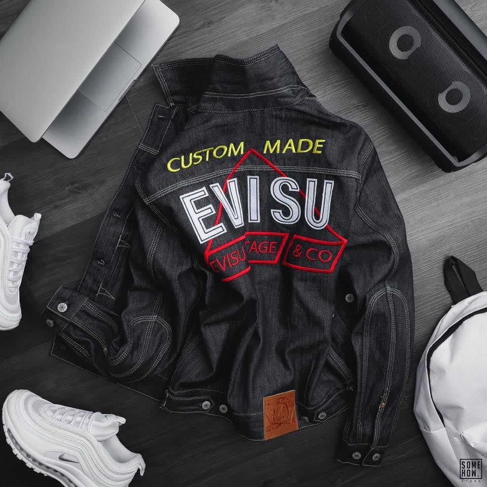Khoác Jean Evisu Lưng Chữ