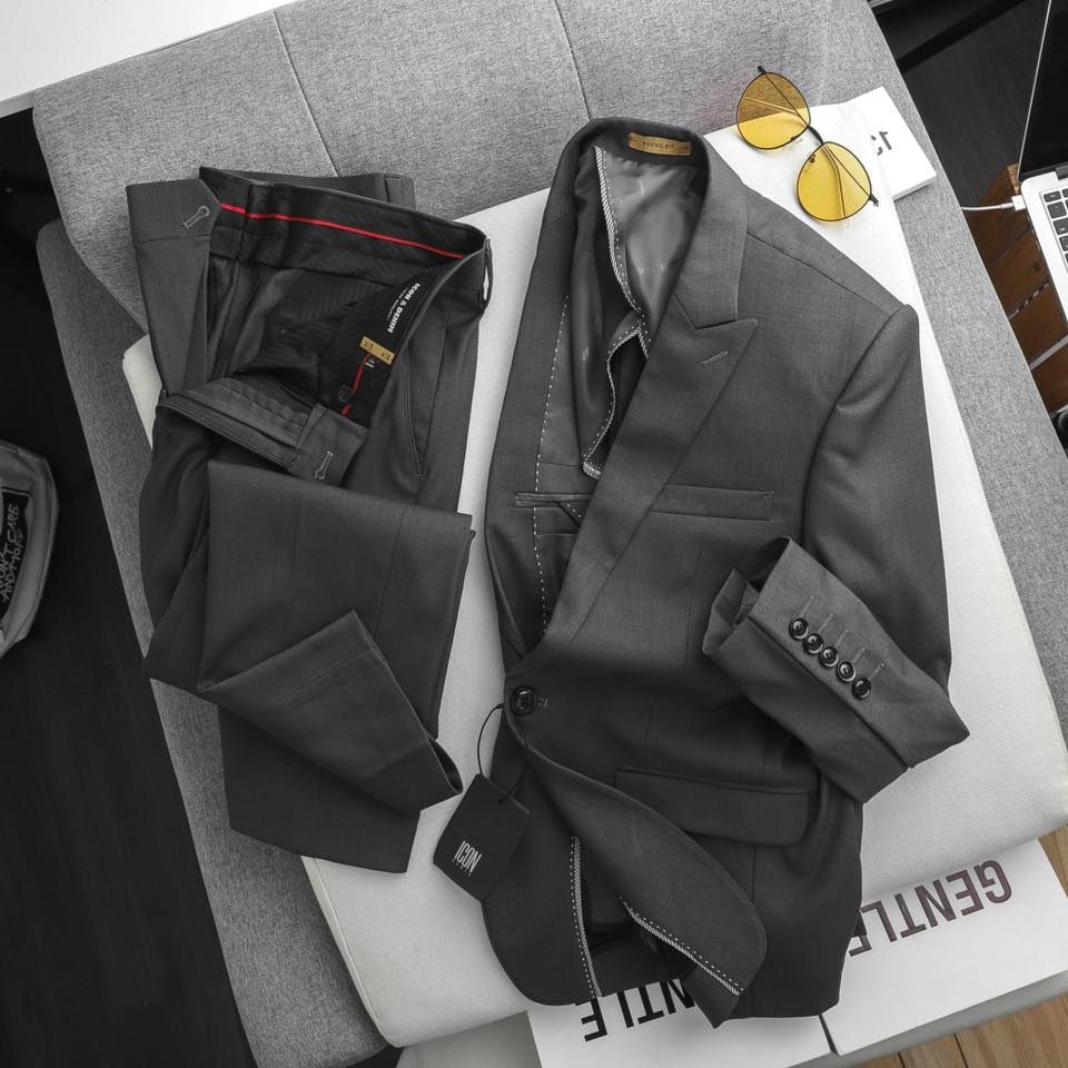 Set Vest Icon Ghi Đậm