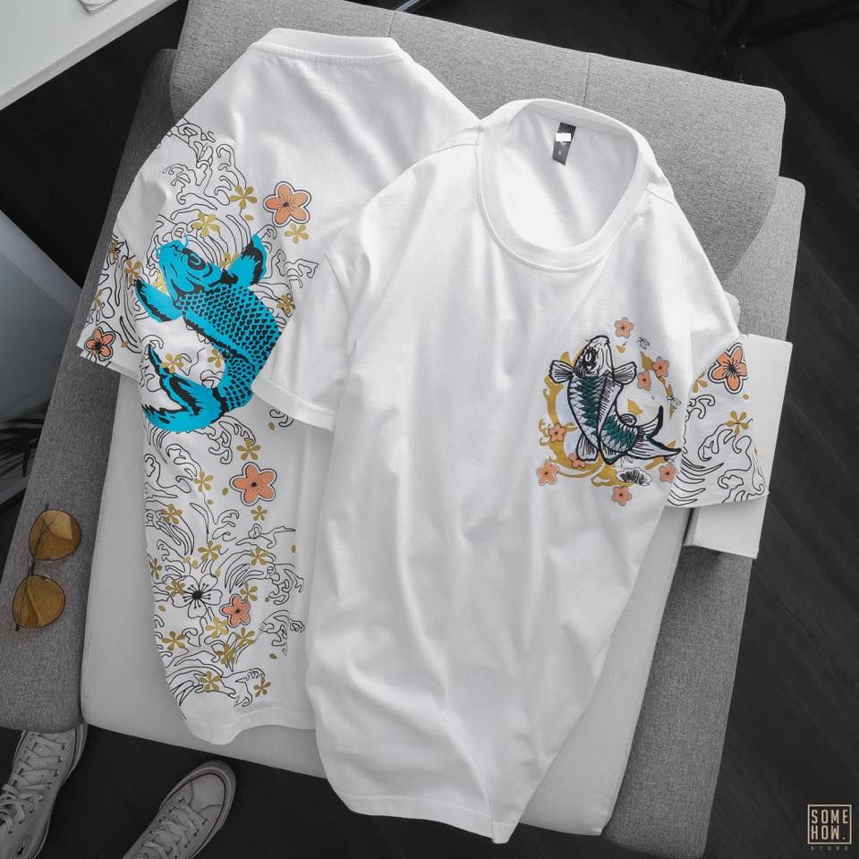 Áo Thun Thêu Cá Koi