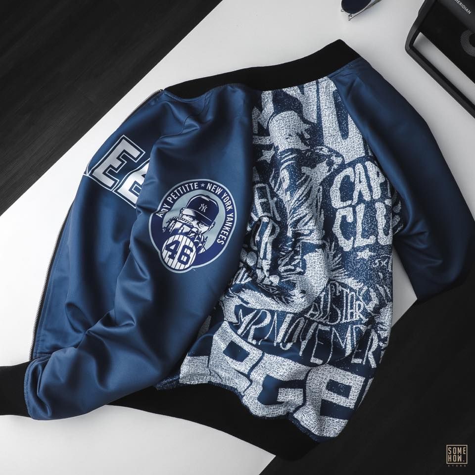 Khoác MLB Xanh Chữ