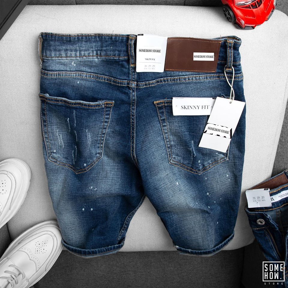 Quần Đùi Jean Wash Xước