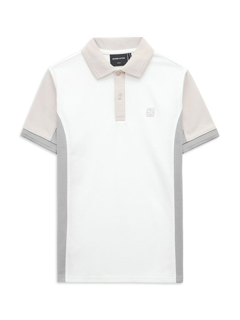 Áo Polo Three Blocks Main White