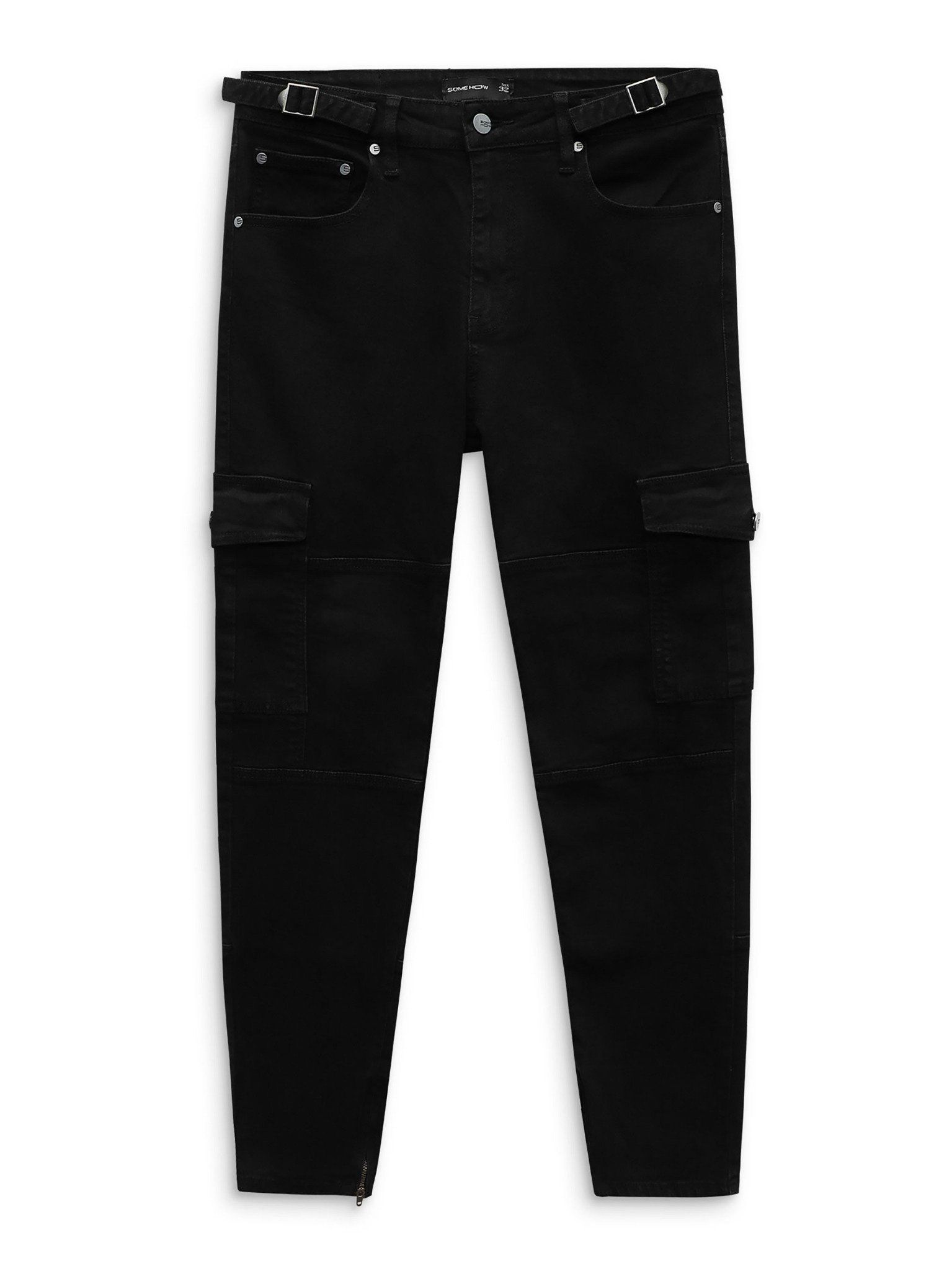 Quần Jean Skinny Cargo Regular Black