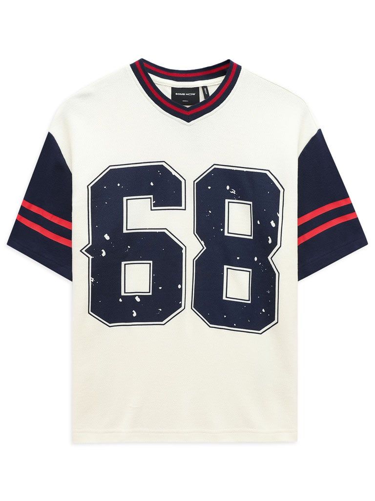 Áo Thun Boxy Baseball 68 Creamy 90s