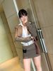 Set Shirt Crop Vest Miniskirt