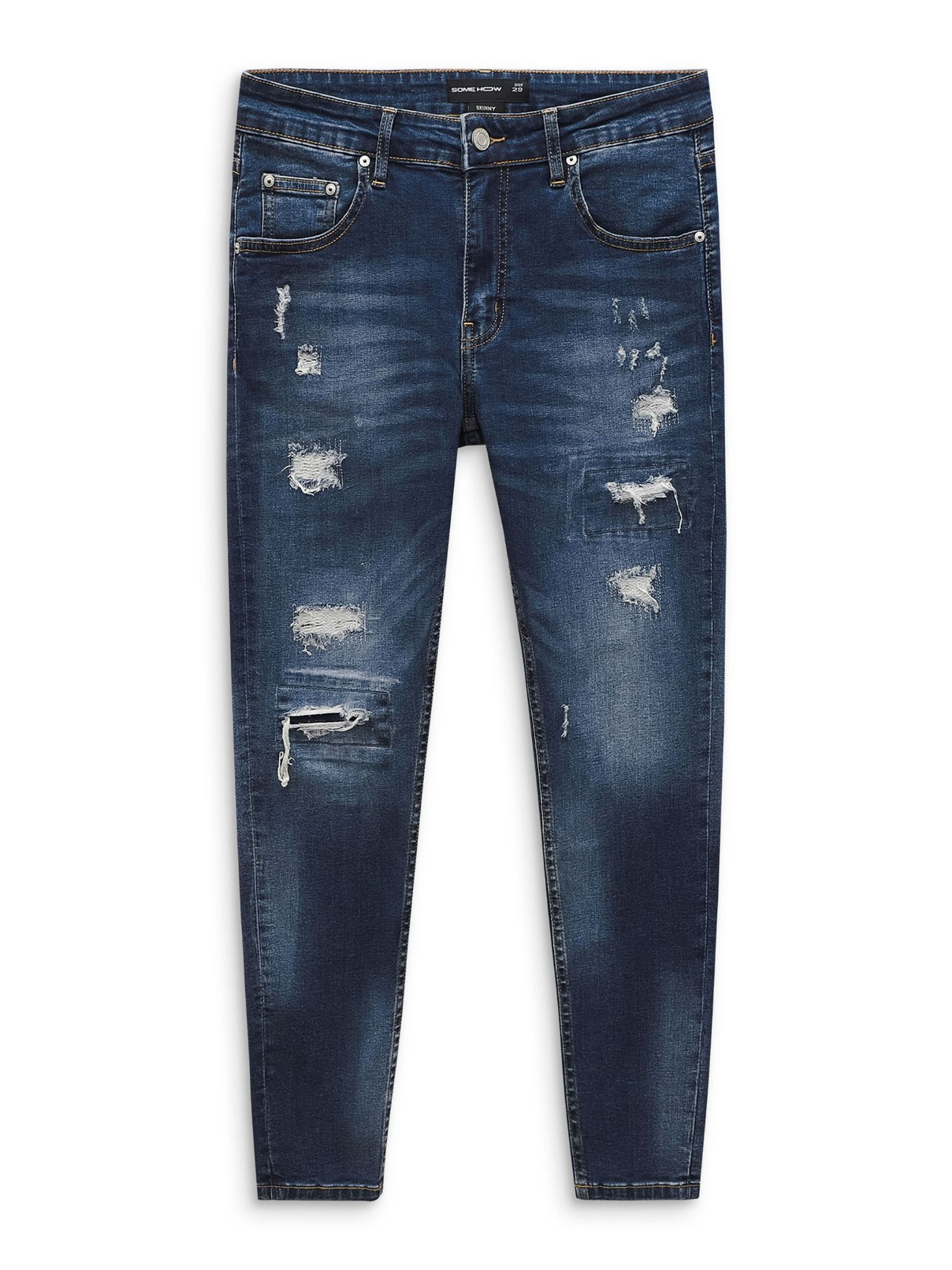 Quần Jean Skinny Detailrip Blue Block