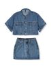 Set Denim Crop Top Short Skirt