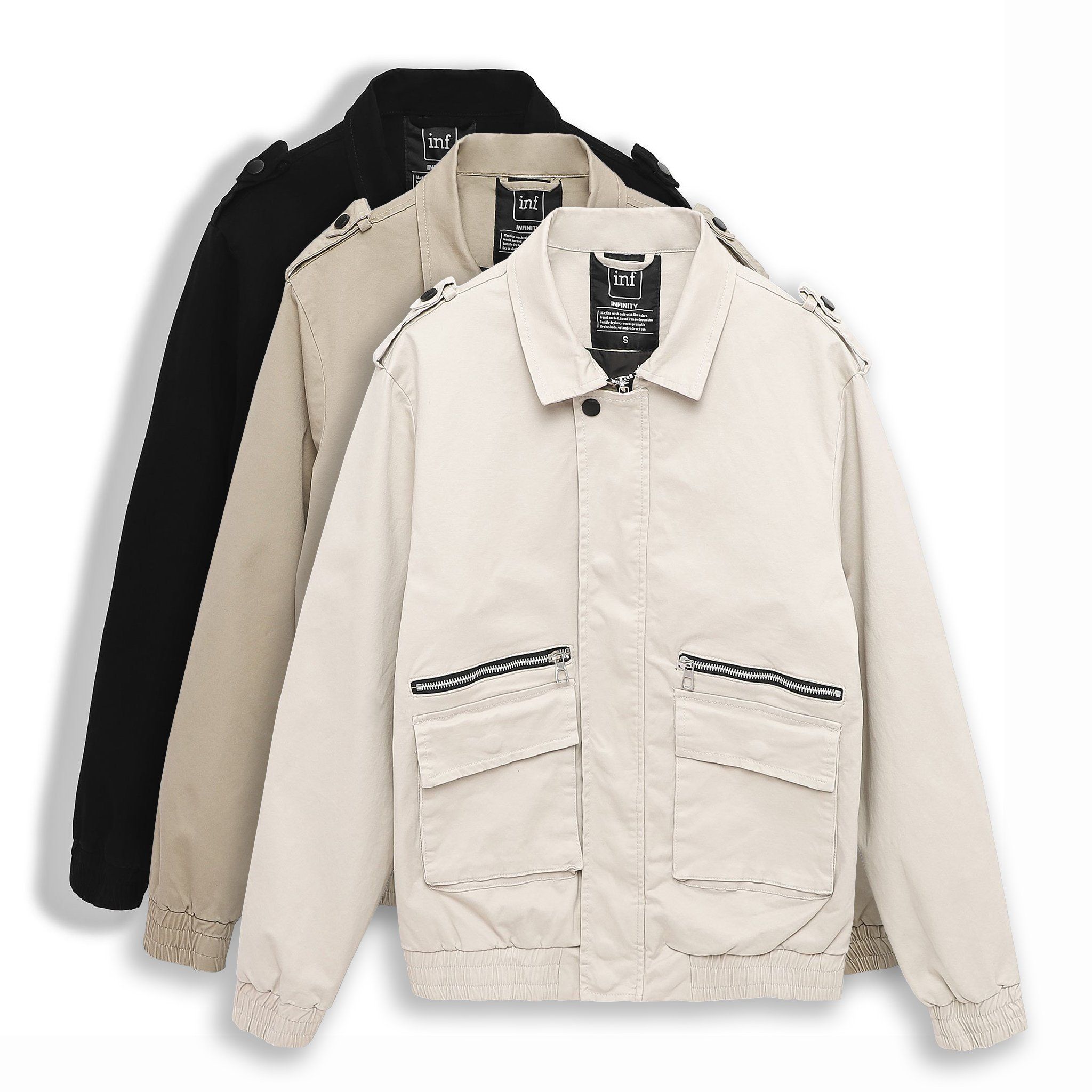 Áo Khoác Kaki INF Phối Zip