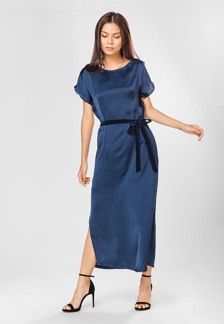 Đầm maxi cổ thuyền tay chồm - E6226