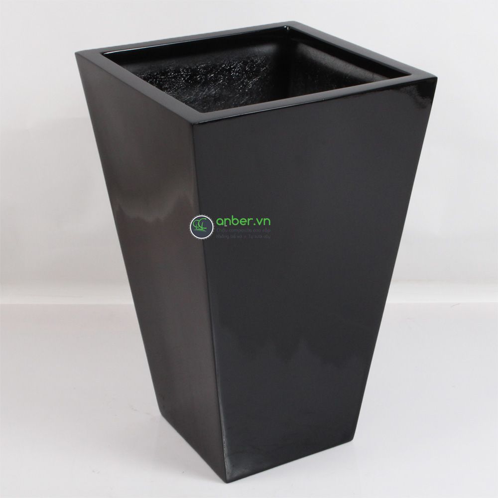 Chậu composite cao cấp Anber 1012 (Đen bóng)