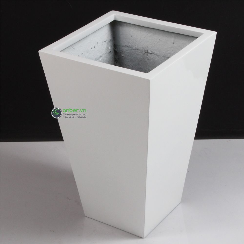 Chậu composite cao cấp Anber 1012 (Trắng bóng)