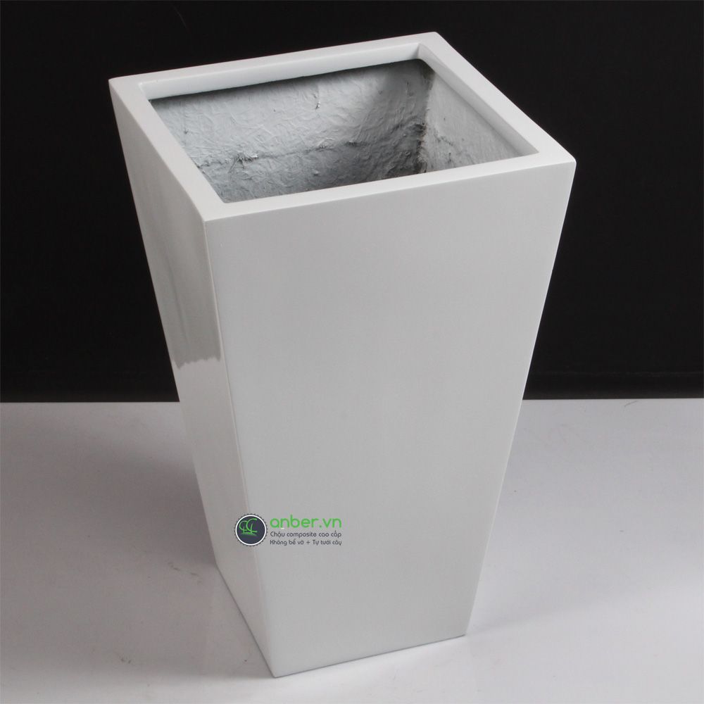 Chậu composite cao cấp Anber 1012 (Trắng bóng)