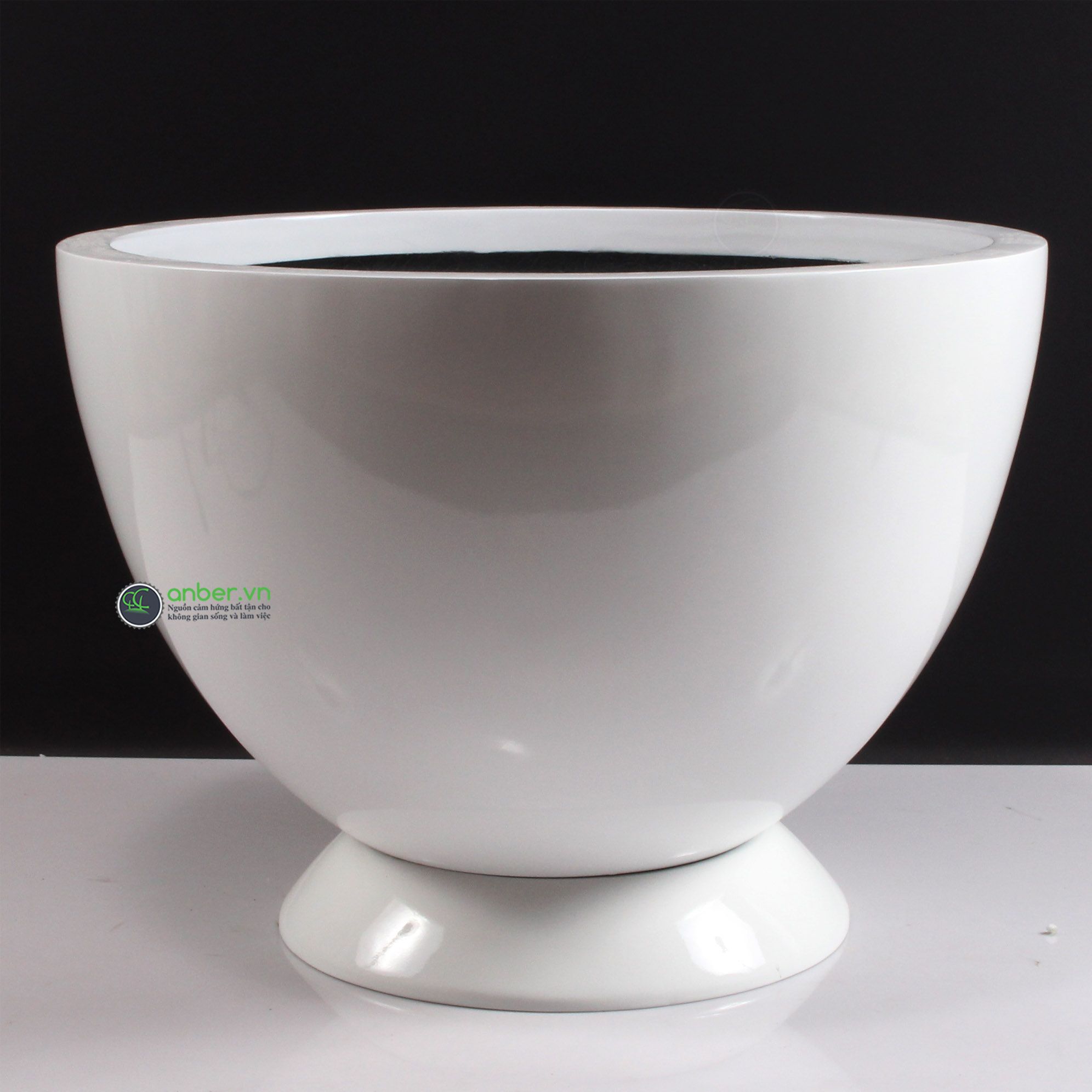 Chậu composite cao cấp Anber 1681 (Trắng bóng)