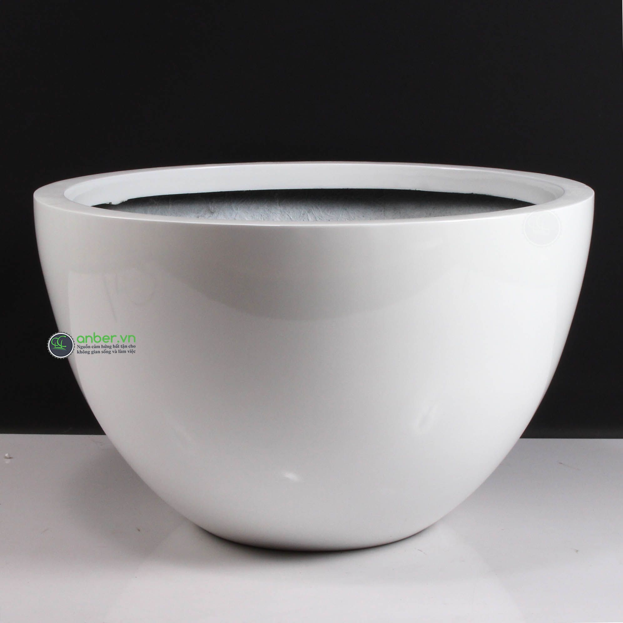 Chậu composite cao cấp Anber 1681 (Trắng bóng)