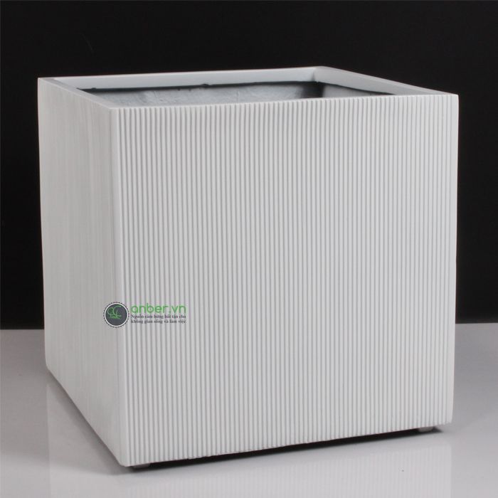 Chậu composite cao cấp Anber 1483 (Trắng mờ)