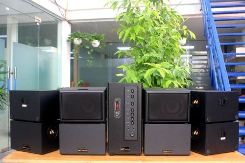 Loa cafe, Loa nhà hàng: Combo dàn âm thanh quán cafe sân vườn ngoài trời amply A906 + 8 V25NT