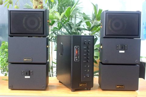 Loa cafe, Loa nhà hàng: Combo dàn âm thanh quán cafe sân vườn ngoài trời amply A384 + 6 V25NT