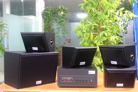 Loa cafe: Combo dàn âm thanh quán cafe sân vườn ngoài trời amply A501 + 4 V40NT + 01 trầm