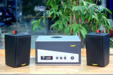 Loa cafe, Loa nhà hàng: Gold4cafe (từ 20-30m2): 02 Loa vệ tinh V15 - 15w + 1 Âm ly A150 150w