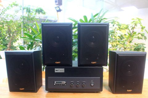 Loa cafe, Loa nhà hàng: Gold4cafe V25C (Từ 30 - 60m2): (Âm ly A150 + 4 loa 25C)