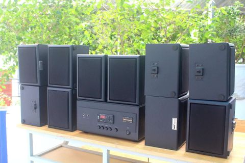 Loa cafe, Loa nhà hàng: Combo dàn âm thanh quán cafe sân vườn ngoài trời A905 + 10 V25NT