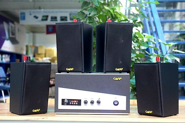 Loa nhà hàng: Gold4cafe (từ 30-50m2): 04 Loa vệ tinh V15C - 15w + 1 Âm ly A150 150w