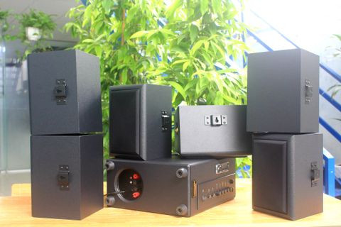 Loa cafe, Loa nhà hàng: Combo dàn âm thanh quán cafe sân vườn ngoài trời amply A384 + 6 V35NT