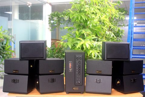 Loa cafe, Loa nhà hàng: Combo dàn âm thanh quán cafe sân vườn ngoài trời amply A906 + 10 V35NT