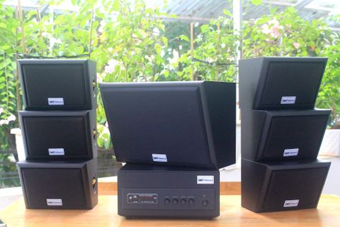 Loa cafe, Loa nhà hàng: Combo dàn âm thanh quán cafe sân vườn ngoài trời amply A501 +6 V40NT + trầm