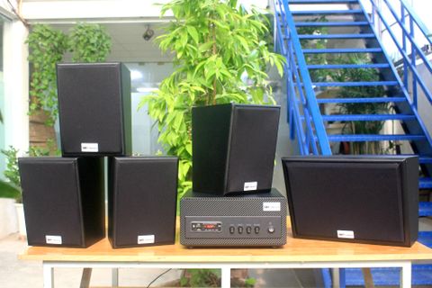 Loa cafe, Loa nhà hàng: Combo dàn âm thanh quán cafe amply A501 +4 V55C + 01 trầm