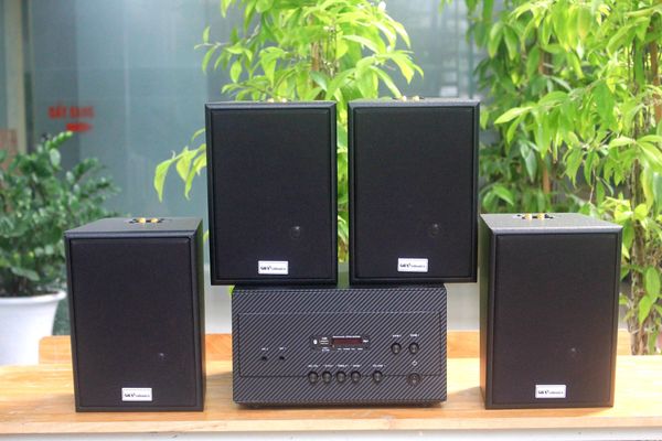 [Diện tích 80m2 + 02 Kênh] A907 Goldsound 2 vùng âm lượng 900w + 4 loa Goldsound V55C 55w, loa được thiết kế riêng cho quán, bật lớn không tạp âm, miễn phí công lắp đặt, bảo hành dài hạn 5 năm