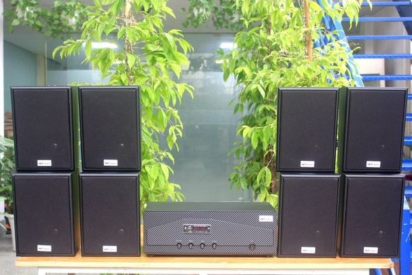 [Diện tích 160m2 + 02 Kênh] A918 Goldsound 2 vùng âm lượng 1200w + 8 loa Goldsound V55C 55w, loa được thiết kế riêng cho quán, bật lớn không tạp âm, miễn phí công lắp đặt, bảo hành dài hạn 5 năm