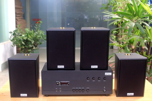 [Diện tích 80m2 + 04 Kênh] A384_SG-4K Goldsound 4 vùng âm lượng 800w + 4 loa Goldsound V55C_SG 55w Amply 4 - 6 vùng âm lượng, loa được thiết kế riêng cho quán, bật lớn không tạp âm, miễn phí công lắp đặt, bảo hành dài hạn 5 năm.