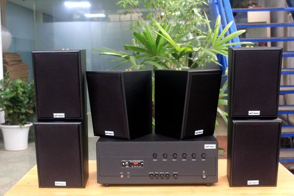 [Diện tích 120m2 + 06 Kênh] A384_DA-6K Goldsound 6 vùng âm lượng 1200w + 6 loa Goldsound V55C_DA 55w, Amply 4 - 6 vùng âm lượng, loa được thiết kế riêng cho quán, bật lớn không tạp âm, miễn phí công lắp đặt, bảo hành dài hạn 5 năm.