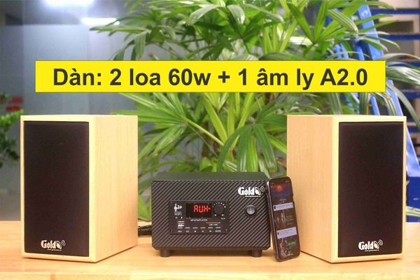 Amply + 2 loa HIFI A2.0, Amply, loa được thiết kế riêng cho quán, bật lớn không tạp âm, bảo hành dài hạn 5 năm.