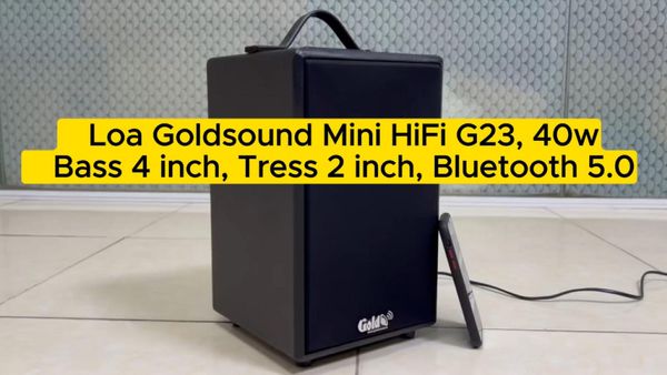 Loa Goldsound G23, công suất 40w, Bass 4 inch, Tress 2 inch, bluetooth 5.0, cổng rca, khe usb, thiết kế loa thùng gỗ cao 33 cm, rộng 20 cm, sâu 20 cm. Bảo hành 12 tháng