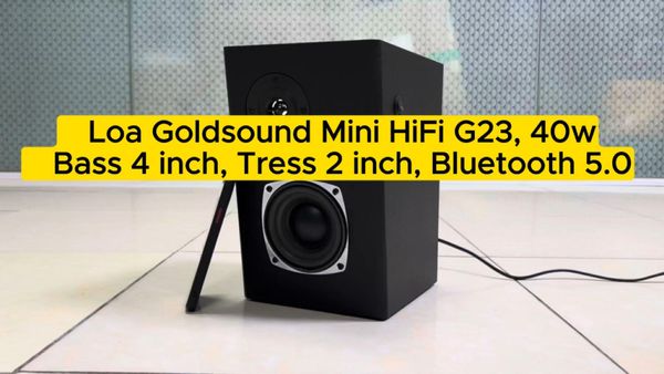 Loa Goldsound G23-A, công suất 40w, Bass 4 inch, Tress 2 inch, bluetooth 5.0, cổng rca, khe usb, thiết kế loa thùng gỗ cao 28 cm, rộng 18 cm, sâu 22.5 cm. Bảo hành 12 tháng