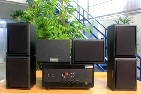 Loa cafe, Loa nhà hàng: Combo dàn âm thanh quán cafe sân vườn A905 + 6 V25NT ngoài trời