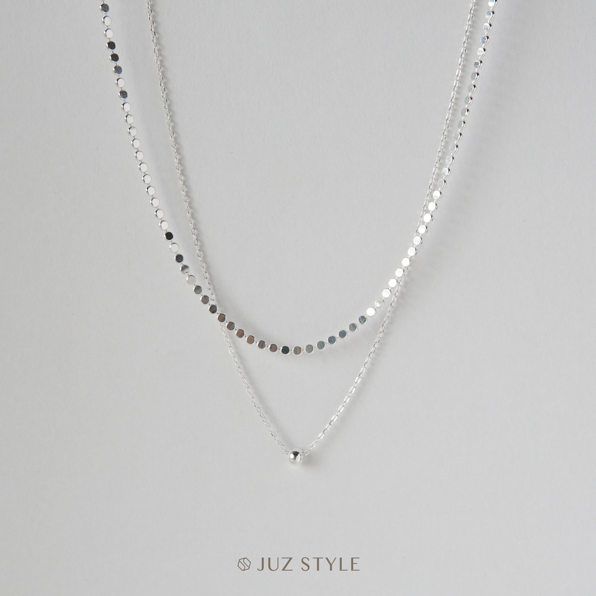 Dây chuyền bạc Double layers
