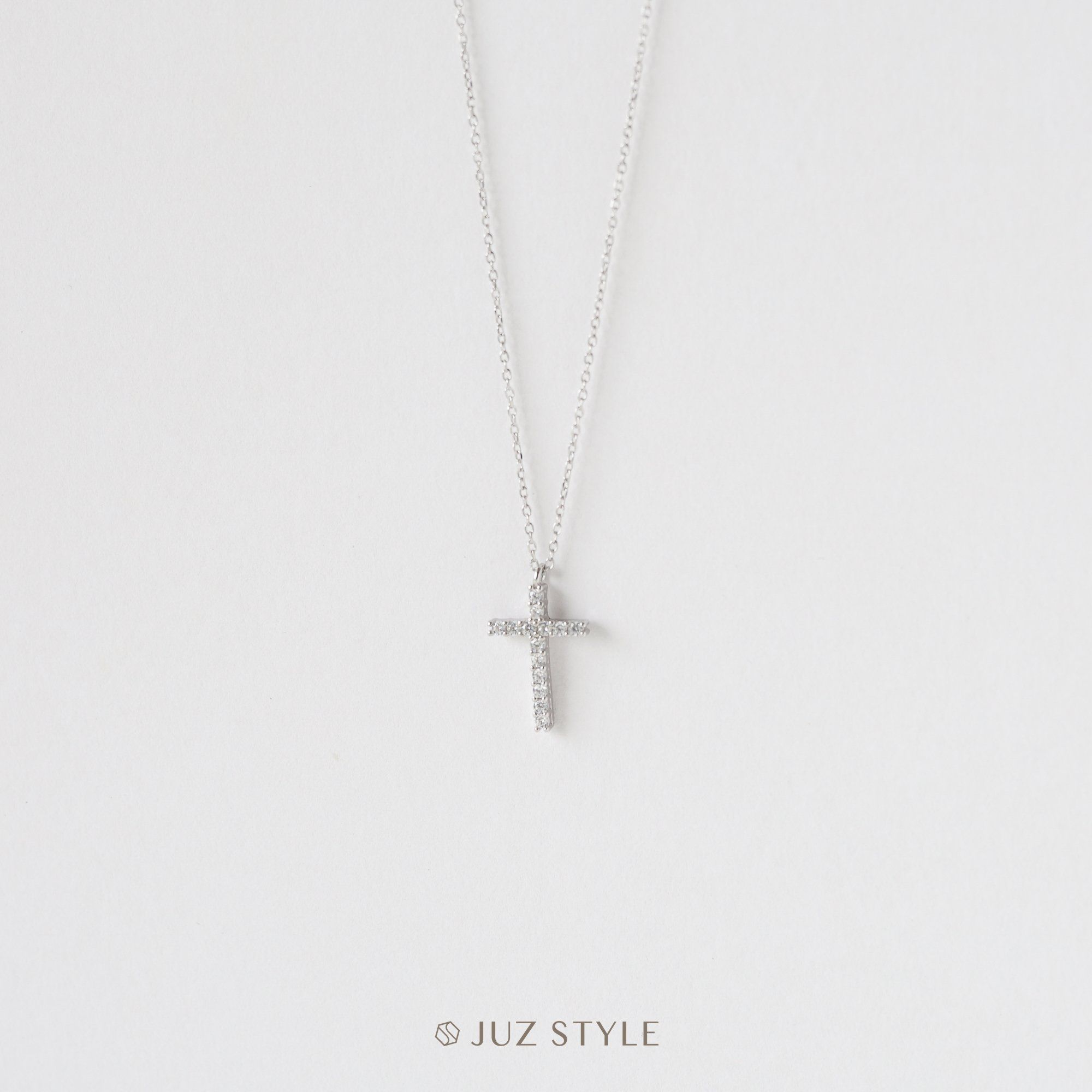 Dây chuyền bạc CZ Cross