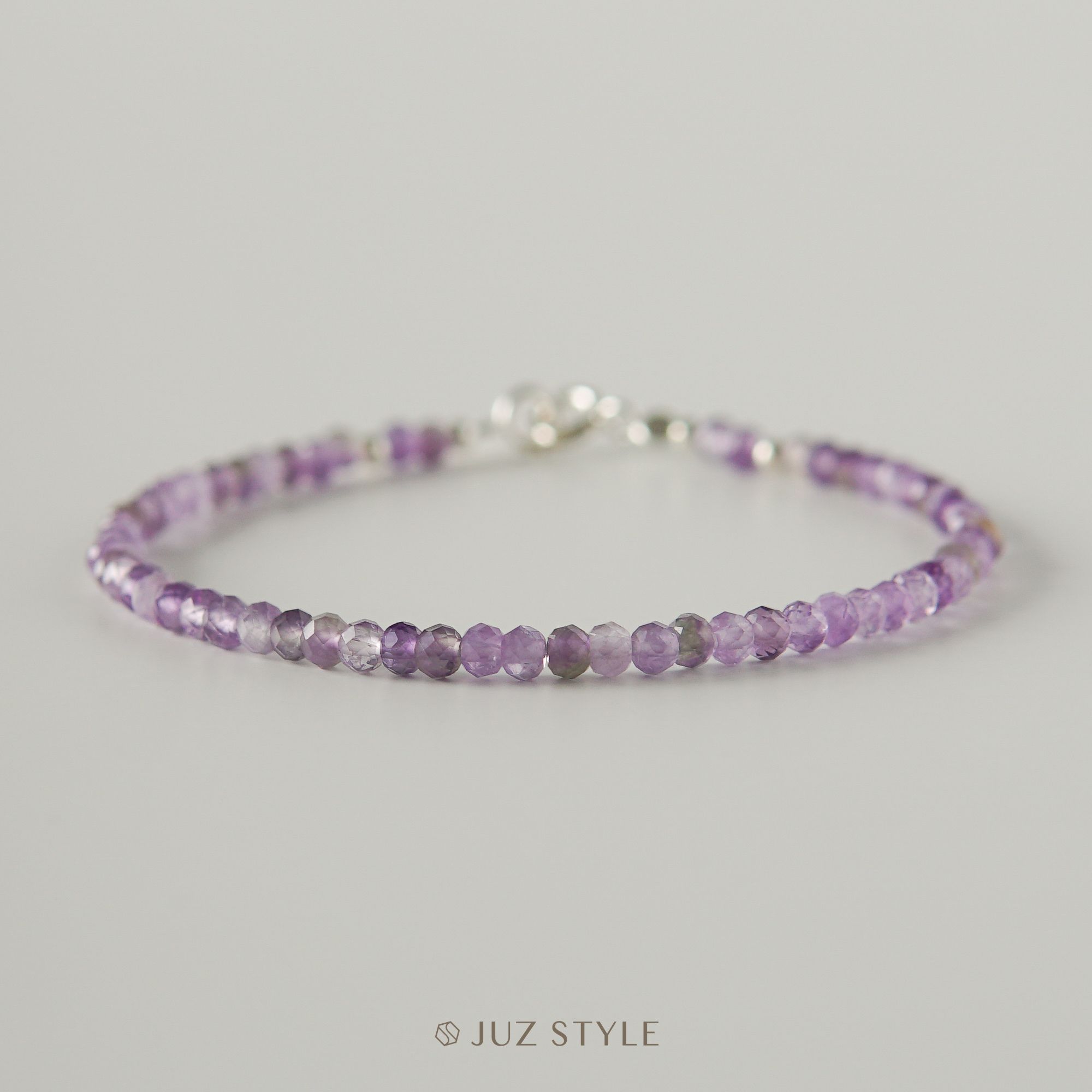  Vòng tay đá Amethyst 3x2mm 