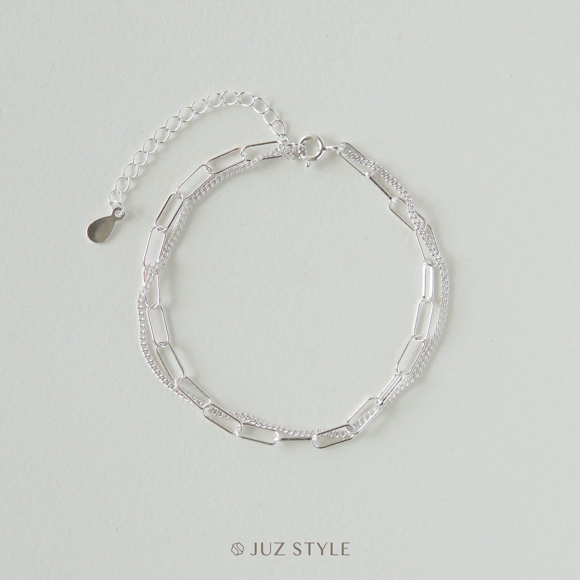 Lắc tay bạc Double chains