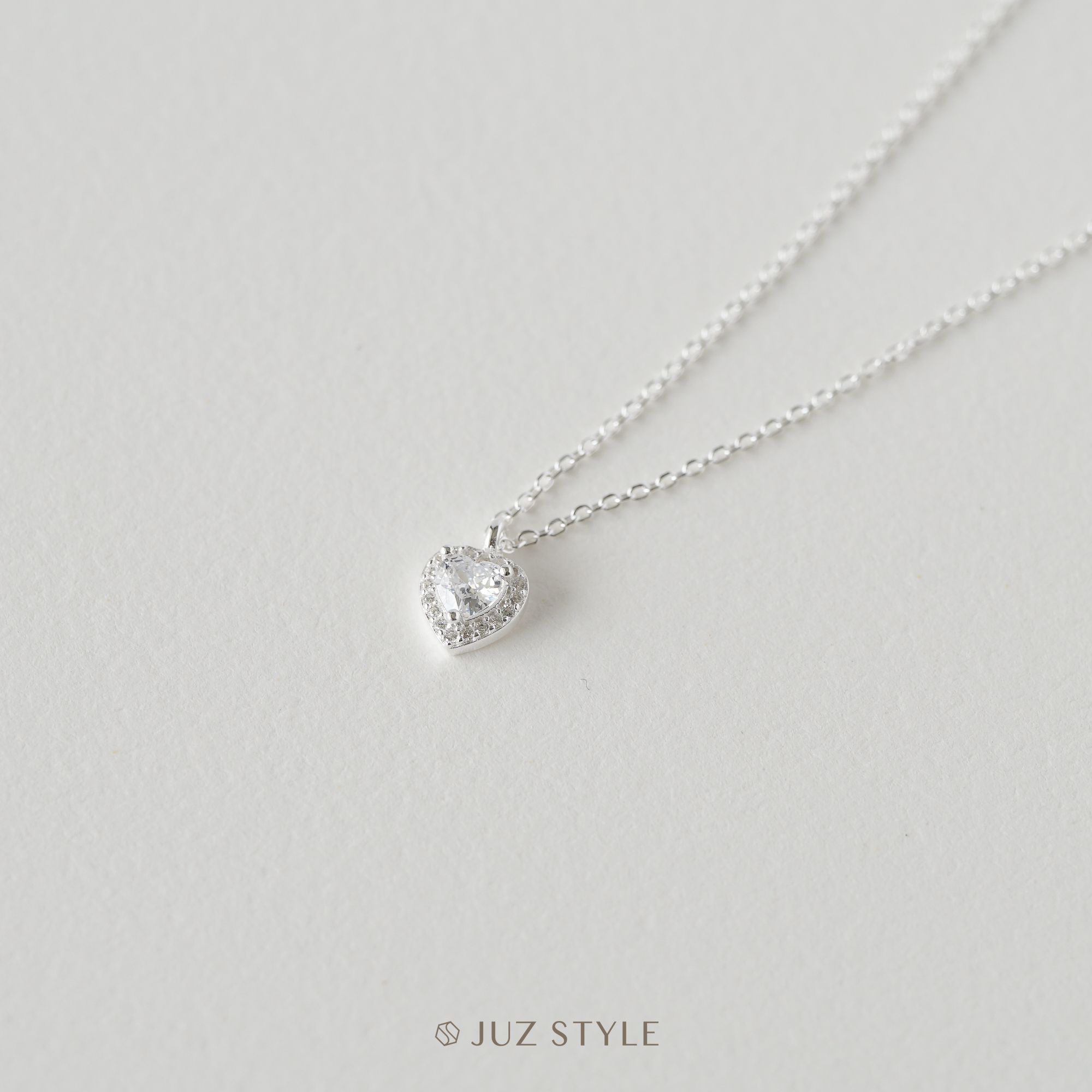Dây chuyền bạc Cz heart