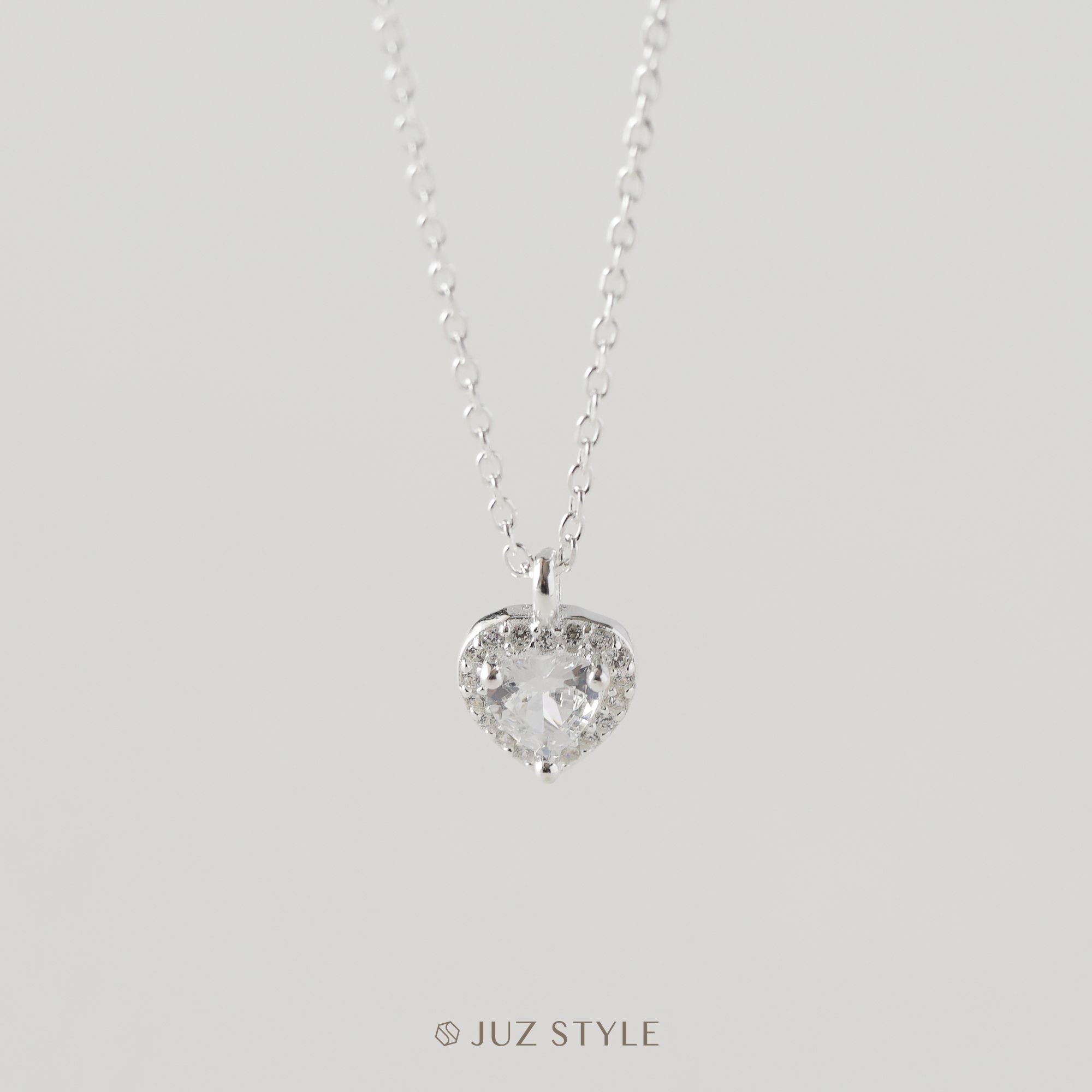 Dây chuyền bạc Cz heart