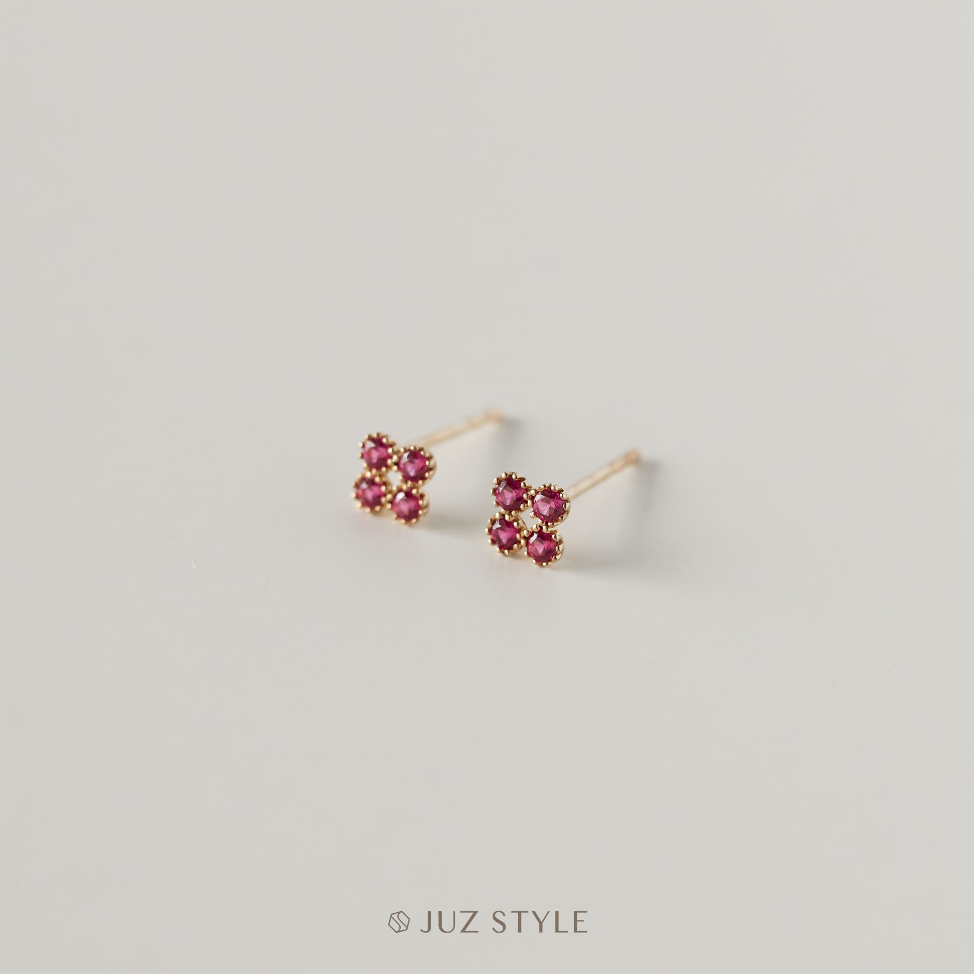 Bông tai vàng 9K Cz clover