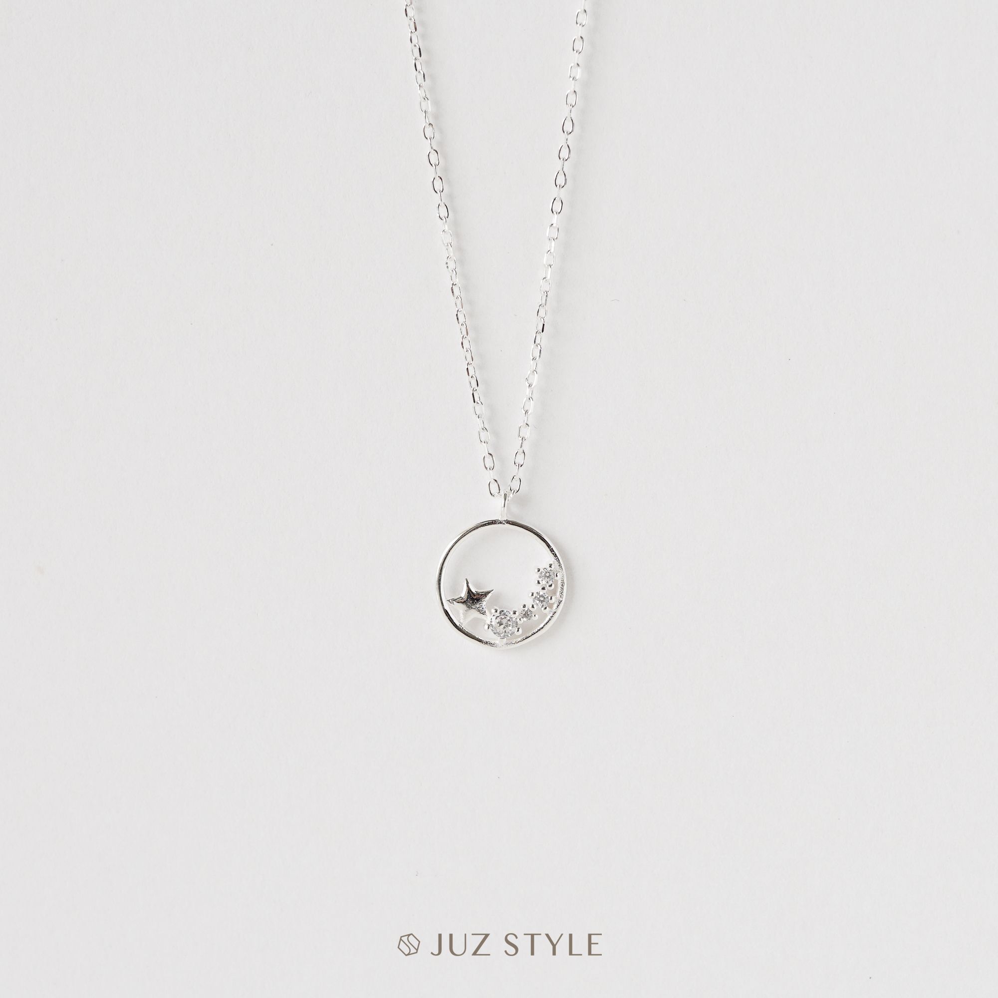 Dây chuyền bạc Stars in circle