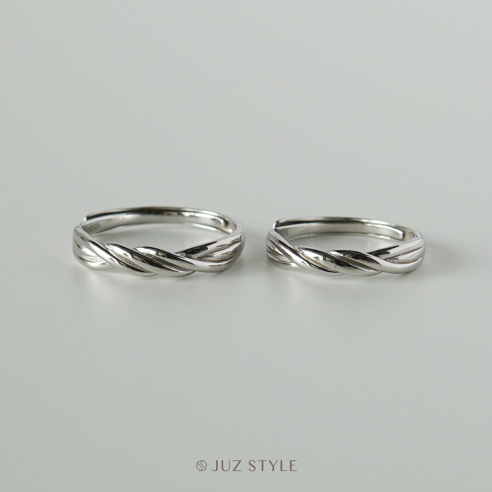 Nhẫn bạc cặp Twisted